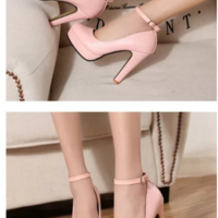 Elegant Ankle Strap High Heels Shoes - Thumbnail 1