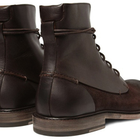 Men Chocolate Brown Suede Derby Lace Up Genuine Leather High Ankle Boot - Thumbnail 3