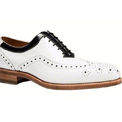 Handmade men wing tip brogue lace up dress shoes, real leather office shoes