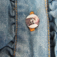 Designer Denim Ruffle Shirt by Adrienne Vittadini - Thumbnail 2