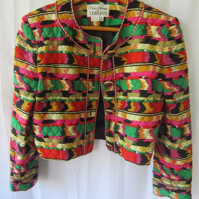 Uptown designer crop jacket. rickie freeman for teri jon. as seen on tv personality lala vazquez