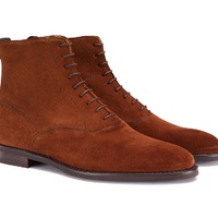 Perfect Kick Russet Brown High Ankle Pull Loop Pure Suede Leather Men Boots - Thumbnail 4