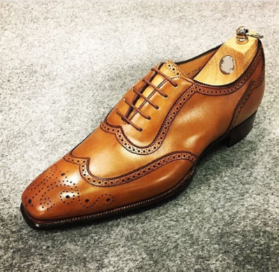 Handmade men derby shoes, brogue wingtip dress shoes, leather shoes for mens
