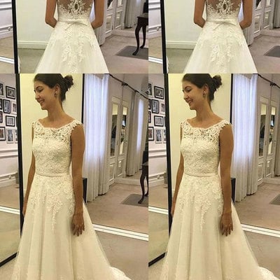 Elegant wedding dresses bridal gowns with appliques - Thumbnail 4