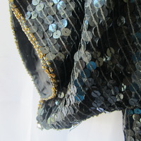 Vntg Sequins & Silk Blouse with TAGS - Thumbnail 2