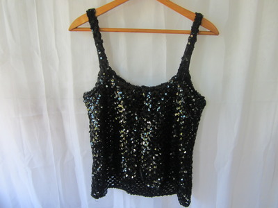 Vntg black sequins tank