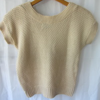 Light Knit Nude Crop Sweater - Thumbnail 1