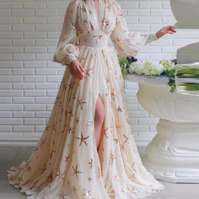 Beautiful sequined long sleeve maxi dress - Thumbnail 5
