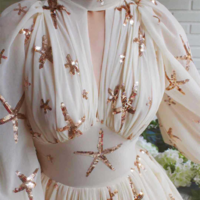 Beautiful Sequined Long Sleeve Maxi Dress - Thumbnail 3