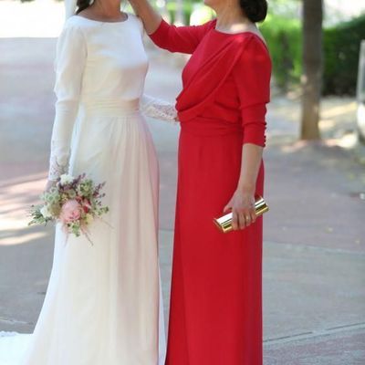 Simple bohemian wedding dresses long sleeve bridal gowns