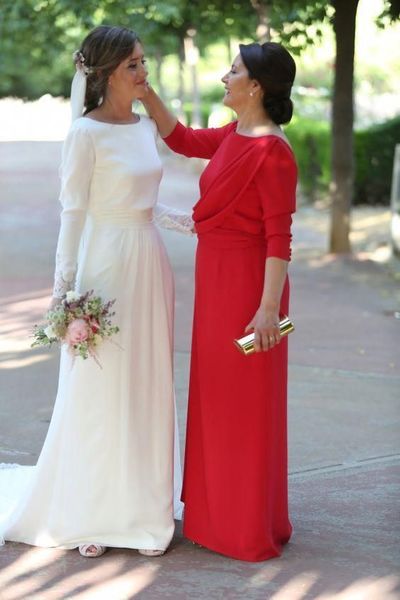 Simple Bohemian Wedding Dresses Long Sleeve Bridal Gowns