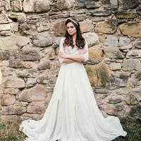 New West Country Beach Wedding Dresses A Line V Neck 3/4 Long Sleeve Boho Wedding Dress Custom Made Elegant Vestidos De Novia - Thumbnail 4