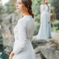 Modest West Country Wedding Dresses A Line Jewel Neck Long Sleeve Bohemian Wedding Dress Custom Made Elegant Vestidos De Novia - Thumbnail 3