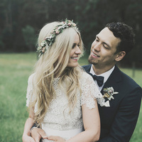 Modest West Country Wedding Dresses Cap Sleeve Bohemian Lace Chiffon Wedding Dress  - Thumbnail 1