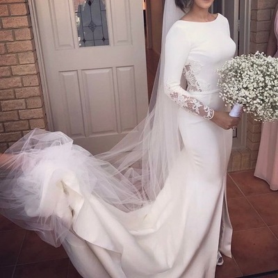 Charming Mermaid Wedding Dresses Bridal Gown with Sleeves