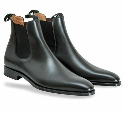 Handmade Men's Black leather Chelsea boots Classic Jodhpurs boots for men