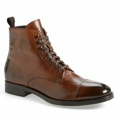  handmade man brown leather ankle boots custom made men boots - Thumbnail 4
