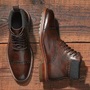 Handmade Man Brown Leather Ankle Boots Boots Custom Made Men Boots-1