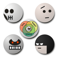 Evil Robot Genius 1.5" Buttons