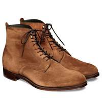 Handmade Men’s Ankle High Suede Lace Up Boots, Men’s Brown Color Boots - Thumbnail 4