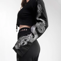 STREET GOTH DRAGON CROP SHIRT - Thumbnail 1