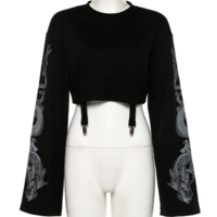 STREET GOTH DRAGON CROP SHIRT - Thumbnail 2