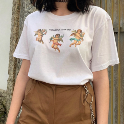 Free shipping-"watching over me" cupid tee - Thumbnail 2
