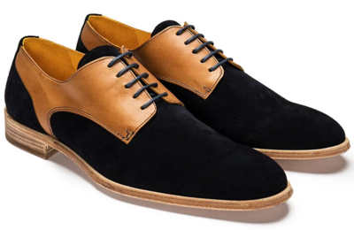 Handmade Men's Black Brown Leather Suede Shoes, Men Derby Dress Formal Shoes