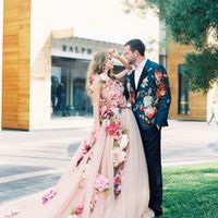 2020 Colorful Flowers Wedding Dress, Ball Gown Long Wedding Dresses, Tulle Wedding Gown Bridal Dress,423 - Thumbnail 2