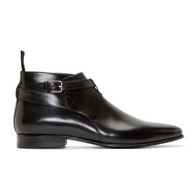 Handmade jodhpurs black leather boots men, men leather sole jodhpurs ankle boots - Thumbnail 4