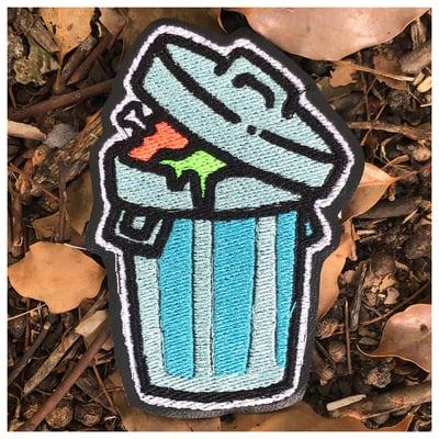 TRASH CAN blue patch