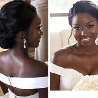 South Africa White Wedding Dresses Bridal Gown with Bowknot - Thumbnail 2