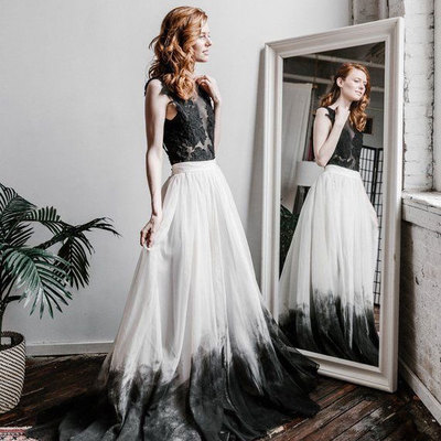 Elegant sheer v neck black prom dresses with appliques - Thumbnail 4