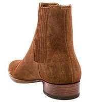 Handmade Mens Tan brown Suede Chelsea boots, Men suede ankle boots, Mens boots - Thumbnail 2