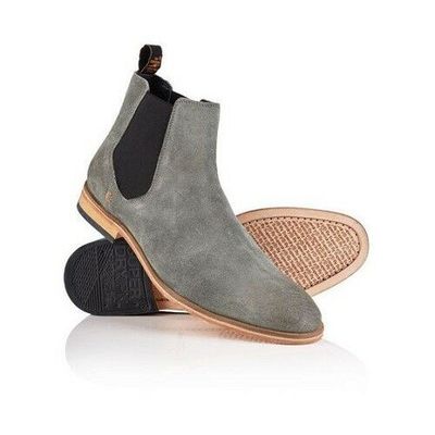 Handmade men suede chelsea boots, men gray color ankle boots, ankle boot for men - Thumbnail 3