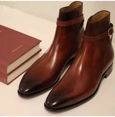 Handmade Mens brown Jodhpurs boots Men Brown leather Ankle boots, boots for mens