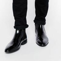 Handmade Mens Black leather Chelsea boots, Mens black leather ankle boots - Thumbnail 4