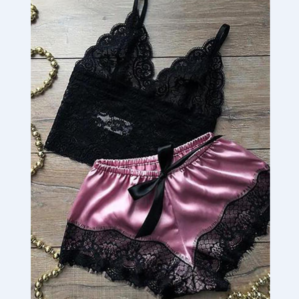 Sweet Lace Bra Split Two-Piece Underwear Set