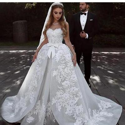  elegant ball gown wedding dresses sweetheart appliques organza tulle saudi arabic wedding gowns bridal dresses zipper up