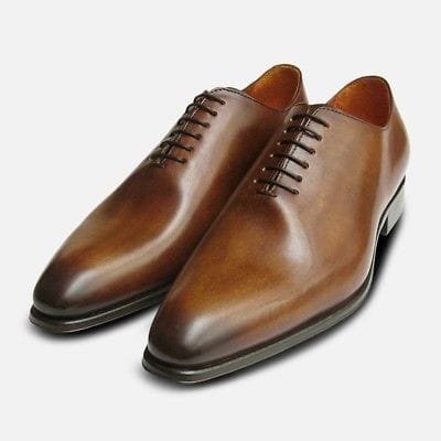 Handmade men’s brown color leather shoes, whole cut stylish dress lace up shoes