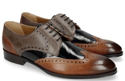 Handmade Men’s Brown & Black Leather Shoes, Wing Tip Brogue Lace Up Casual Shoes