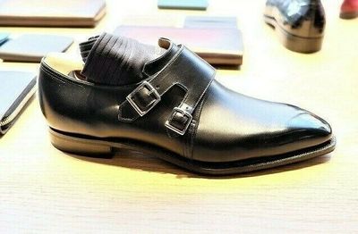 Men's Handmade Double Monk Strap Elegant Personalized Leather Shoes for