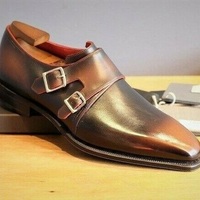  New Handmade Men's Double Monk Strap Shoes Custom Made by - Thumbnail 4