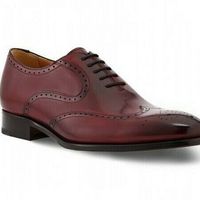 Men's Handmade Oxblood Wingtip Elegant Shoes Custom Made for - Thumbnail 1