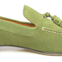 Handmade Green Suede Vintage Leather Tassel Loafer Moccasins Formal Dress Shoes - Thumbnail 1