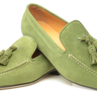 Handmade Green Suede Vintage Leather Tassel Loafer Moccasins Formal Dress Shoes - Thumbnail 4