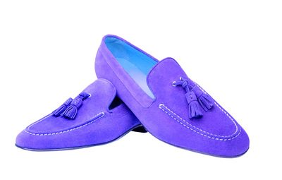 Handmade Purple Suede Vintage Leather Tassel Loafer Moccasins Formal Dress Shoes