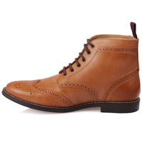 Handmade Men's Leather Brogue Ankle Boots, Men Lace Up Chukka Dress Fashion Boot - Thumbnail 4