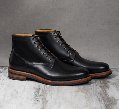 Handmade Men's Black Ankle High Stylish Boot, Men's Leather Lace up Dress Boots