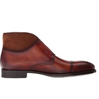 Handmade Men Brown Suede Leather Chukka Boots, Men Double Monk Strap Dress Boots - Thumbnail 1